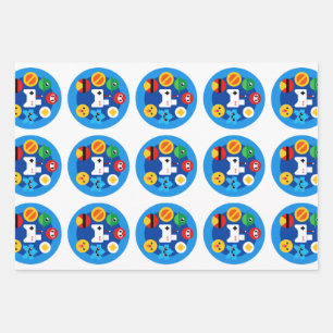 Feuille De Papier Cadeau Amusant Retro Arcade