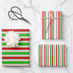 Feuille De Papier Cadeau Amusant rouge, blanc, vert coloré inspiré Noël