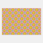 Feuille De Papier Cadeau Amusant Tropical Jaune et Boho Rose Aloha (Devant 2)