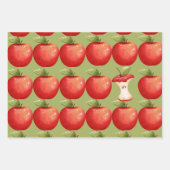 Feuille De Papier Cadeau Amusants avec pomme rouge aux fruits (Devant 3)