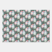 Feuille De Papier Cadeau Amusants Enfants Aquarelle Noël (Devant 2)