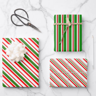 Feuille De Papier Cadeau Amusants Motifs rouges, blancs, verts inspirés de 