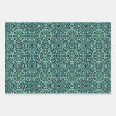 Feuille De Papier Cadeau Amusants Turquoises et noirs (Devant 3)