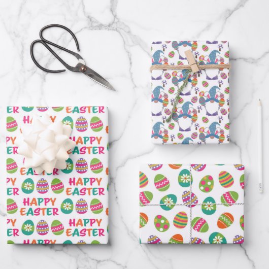 Feuille De Papier Cadeau Amusement de Pâques  (Recto)