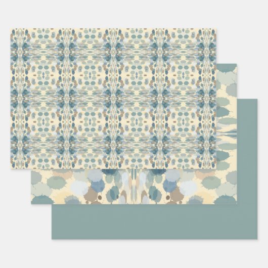 Feuille De Papier Cadeau Amusement estival Ocean Spray Splatter Art Abstrai (Lot)