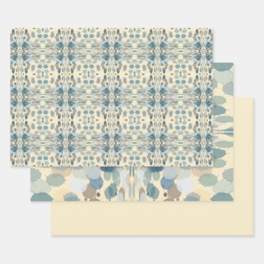 Feuille De Papier Cadeau Amusement estival Ocean Spray Splatter Art Abstrai (Lot)