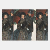 Feuille De Papier Cadeau An elegantly dressed couple,Umbrella,Snow Old Time (Devant)