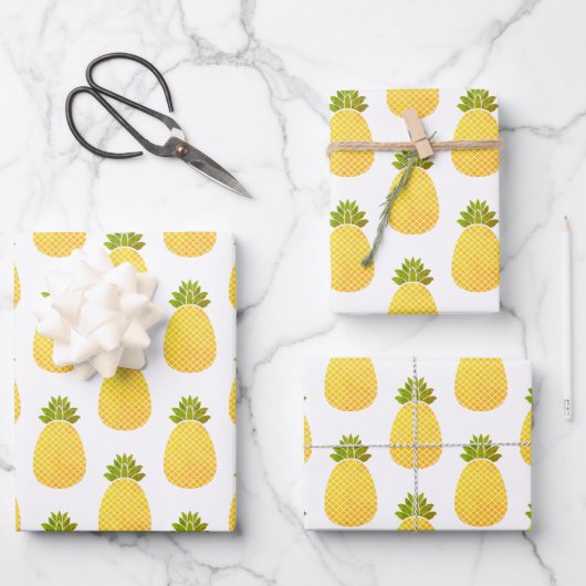 Feuille De Papier Cadeau Ananas (Recto)