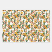 Feuille De Papier Cadeau Ananas à la flore tropicale Parties scintillant ro (Devant 3)