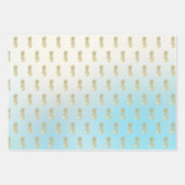 Feuille De Papier Cadeau Ananas Aqua Ombre Gold (Devant 3)