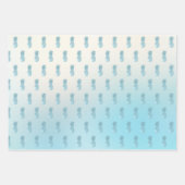 Feuille De Papier Cadeau Ananas Aqua Ombre Gold (Devant)