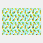 Feuille De Papier Cadeau Ananas de Noël Tropical (Devant)