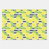 Feuille De Papier Cadeau Ananas et citrons de la plage de Palm (Devant)