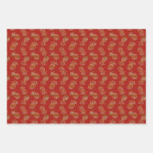 Feuille De Papier Cadeau Ananas Parties scintillant d'or Noël tropical (Devant 2)