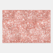 Feuille De Papier Cadeau Ananas rose Gold Tropical Parties scintillant (Devant 3)