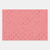 Feuille De Papier Cadeau Ananas rose Gold Tropical Parties scintillant (Devant)