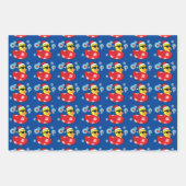 Feuille De Papier Cadeau Ananas tropical, Père Noël et Duckie en caoutchouc (Devant 3)