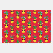 Feuille De Papier Cadeau Ananas tropical, Père Noël et Duckie en caoutchouc (Devant 2)