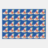 Feuille De Papier Cadeau Ananas tropical, Père Noël et Duckie en caoutchouc (Devant)