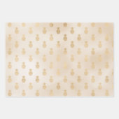 Feuille De Papier Cadeau Ananas tropicaux Aqua Gold Glam (Devant 2)