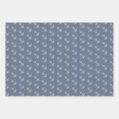 Feuille De Papier Cadeau Ancre nautique Pointe Stripe (Devant)