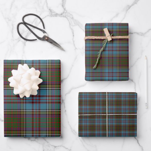 Feuille De Papier Cadeau  Anderson Clan Tartan Plaid Motif Scottish (Recto)