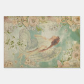 Feuille De Papier Cadeau Angel Fleurs blanches Ciel bleu (Devant)