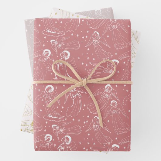 Feuille De Papier Cadeau angels pattern | set I (En situation)
