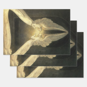 Feuille De Papier Cadeau Anges anciens planant au-dessus de Jésus-Christ