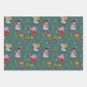 Feuille De Papier Cadeau Anges de Noël festifs (Devant 2)