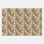 Feuille De Papier Cadeau Anges de Noël Vintage (Devant 3)