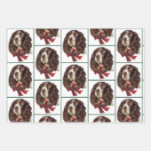 Feuille De Papier Cadeau Anglais Springer Spaniel Christmas (Devant 2)