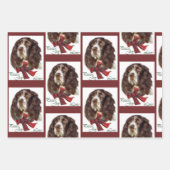 Feuille De Papier Cadeau Anglais Springer Spaniel Christmas (Devant)