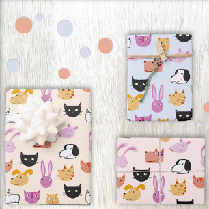 Feuille De Papier Cadeau Animal animal de compagnie mignon