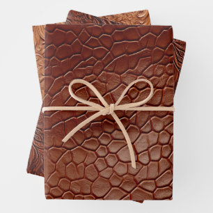 Feuille De Papier Cadeau Animal Brown en cuir de l'Ouest