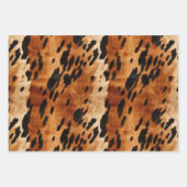 Feuille De Papier Cadeau Animal Brown occidental de vache noire (Devant 3)