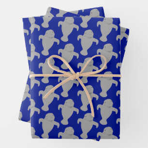 Feuille De Papier Cadeau Animal de Manatee motif