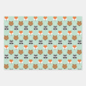 Feuille De Papier Cadeau Animal forestier vert (Devant 2)