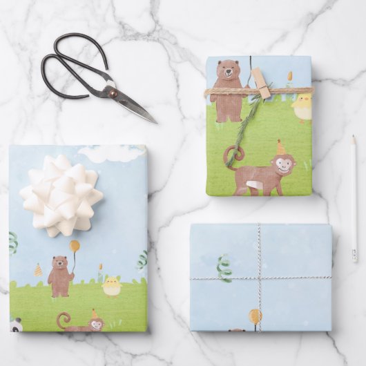 Feuille De Papier Cadeau animaux (Recto)