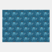 Feuille De Papier Cadeau Animaux amusants Octopus Graduation (Devant)