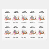 Feuille De Papier Cadeau Animaux - Animaux à l'anniversaire Nom de la fête (Devant)