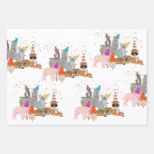 Feuille De Papier Cadeau Animaux - Beaux animaux ayant une fête (Devant 2)