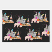 Feuille De Papier Cadeau Animaux - Beaux animaux ayant une fête (Devant 3)