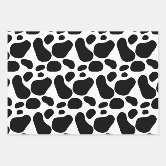 Feuille De Papier Cadeau Animaux de ferme et vache Motif Bleu Anniversaire (Devant 2)