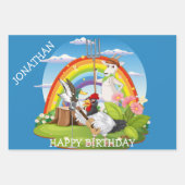 Feuille De Papier Cadeau Animaux de la ferme de dessin animé. Modifiable x  (Devant)