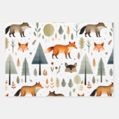 Feuille De Papier Cadeau Animaux forestiers (Devant 3)