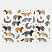 Feuille De Papier Cadeau Animaux forestiers (Devant 2)