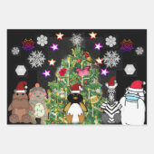 FEUILLE DE PAPIER CADEAU ANIMAUX FRAIS NOËL ARBRE NOËL NOËL BOUILLOIRE (Devant)