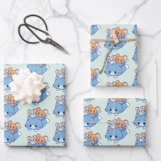 Feuille De Papier Cadeau Anime Tom, Jerry et Tuffy (Recto)