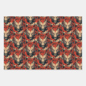 Feuille De Papier Cadeau Année du Dragon chinois rouge et vert (Devant 2)